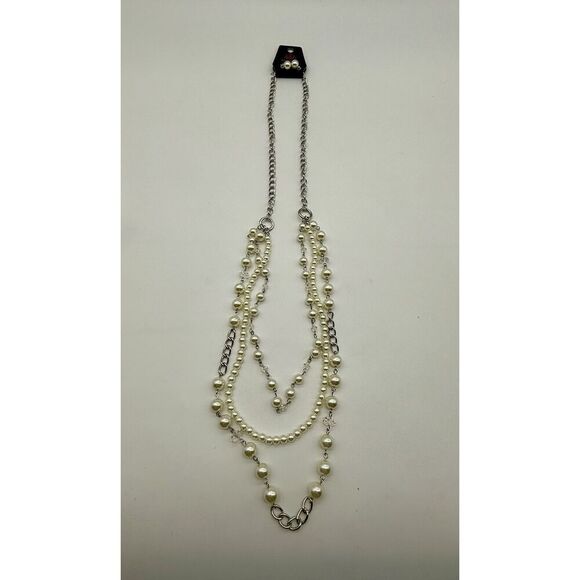 Paparazzi Necklace Long Multi Layer String Faux Pearls‎ Beads New - Picture 1 of 5